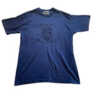 VTG Oxford Athletic Clothing Co Embroidered Crest University Short Sleeve Tee M